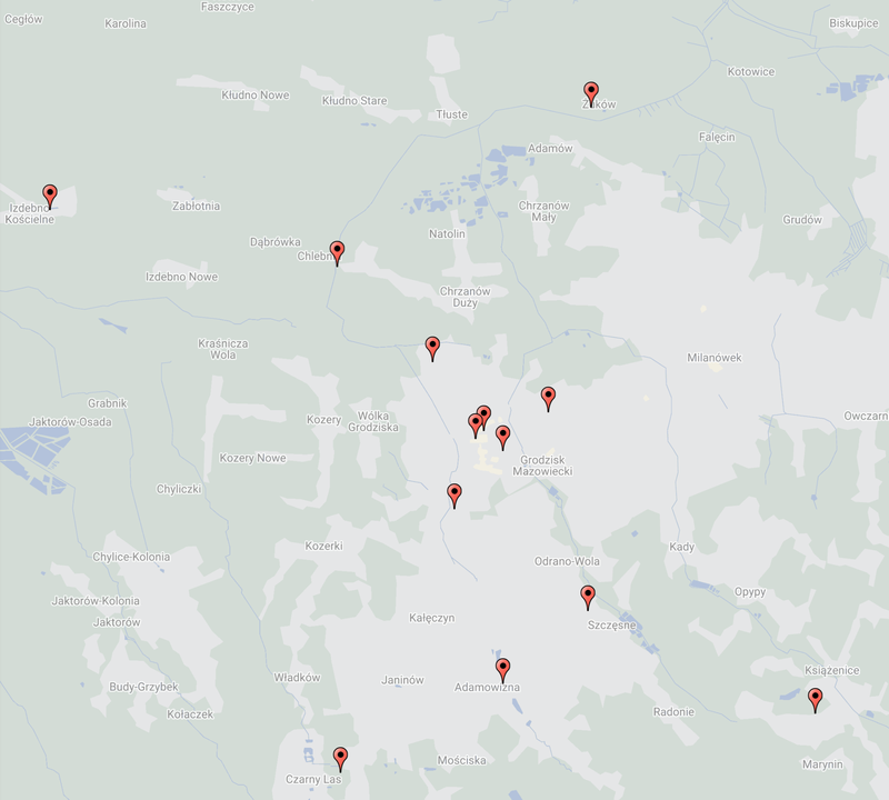 Mapa punkktów dystrybucji jodku potasu