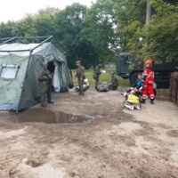 Ćwiczenia służb na terenie WKD w Grodzisku Mazowieckim